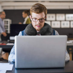 H HOMEWINS 100% Pure Memory Foam Travel Pillow – Soft Neck & Head Support Cushion for Airplane, Car, Home & Office (Black)